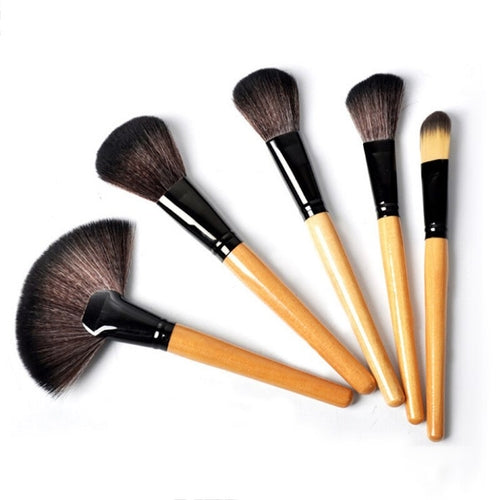 24Pcs Professional Makeup Brush Leather Bag Gift Cosmetic Eyeshadow  NÉVORA