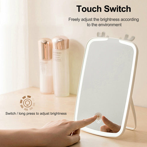 LED Makeup Mirror Touch Screen Vanity Mirrors USB Charging Cosmetic  NÉVORA
