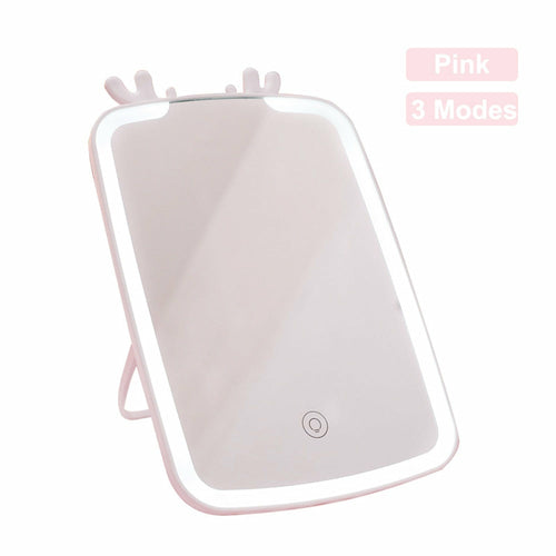 LED Makeup Mirror Touch Screen Vanity Mirrors USB Charging Cosmetic  NÉVORA