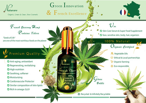 Organic Hemp Treasure Elixir Vegetable Oil Serum, Food Supplement  NÉVORA